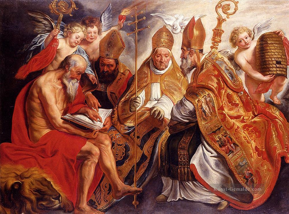 Jordaens Die Four Fathers der lateinischen Kirche Flämisch Barock Jacob Jordaens Ölgemälde